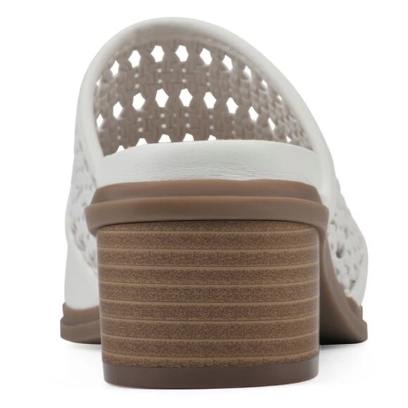 Cliffs by White Mountain Corley White Woven Slide Block Heeled Sandal 9.5 - Picture 4 of 12